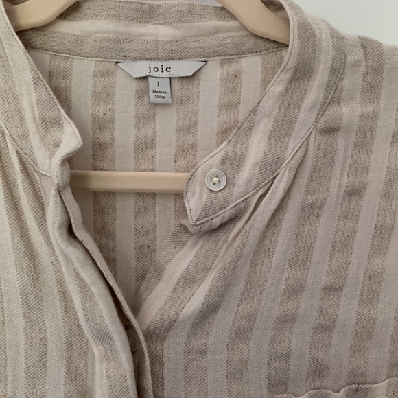 Joie long-sleeves striped woven button-down , sz L - Picture 2 of 4